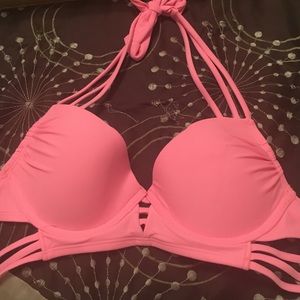 Neon pink bathing suit top