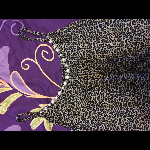 Leopard embellished cami