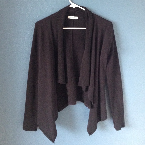 ??????????? Black Drape Jacket with Ribbed Sleeves