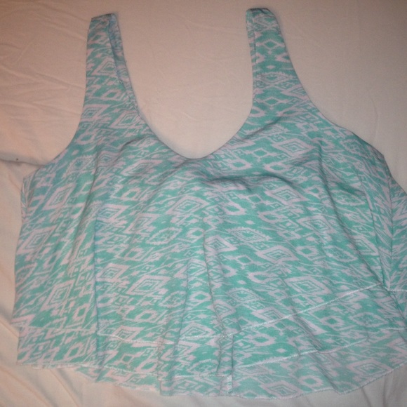 Blue tribal crop top never before worn
