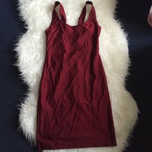 Maroon metallic party dress