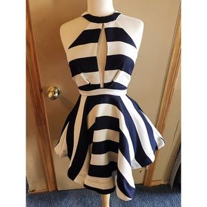 Navy Blue & White Stripped dress