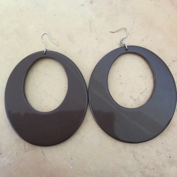 Oversize Brown Earrings