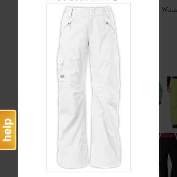 White North Face Ski Pants