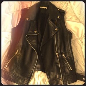 Topshop leather vest.