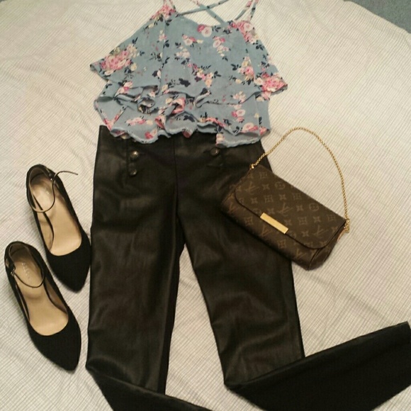 Hight waist faux leather legging