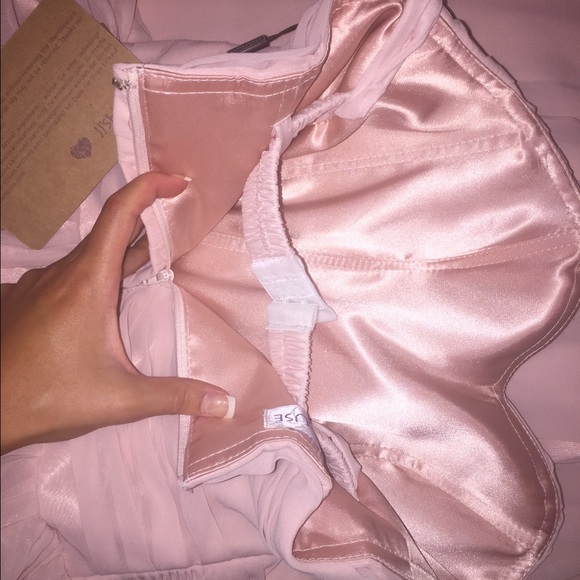 Light Pink Strapless Prom Dress - Picture 4 of 4