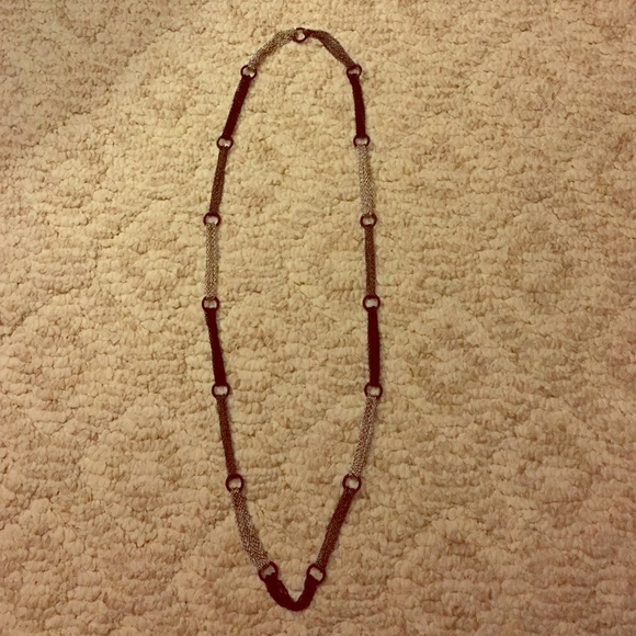 Long Express necklace - silver/black