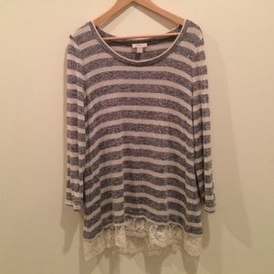 LOFT long sleeve shirt with lace.