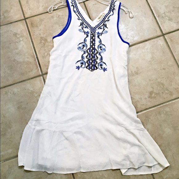 Boho fully lined white/blue dress- last chance!! - Picture 3 of 4