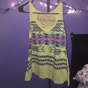 Yellow Aztec Print Tank