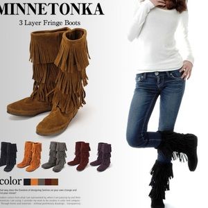 Minnetonka triple fringe boot!