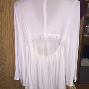 White long sleeve Flowy Romper