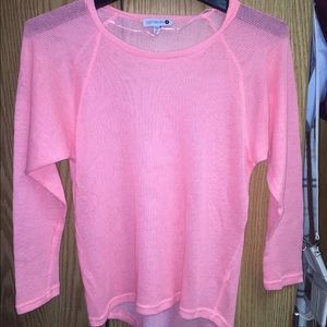 Neon Coral Thin Sweater