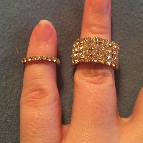 2 stretch rhinestones rings - Picture 4 of 4