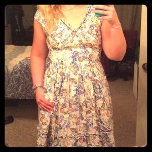 eShakti multi- floral print dress size 12