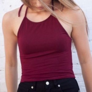 Brandy Melville maroon Sachi halter
