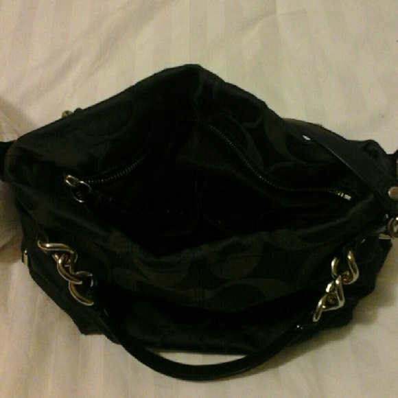 All black and silver Coach purse - Picture 3 of 4