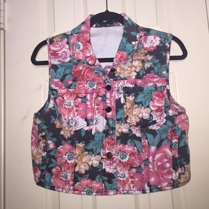 🌺🌸Floral Denim Printed Vest!🌸🌺