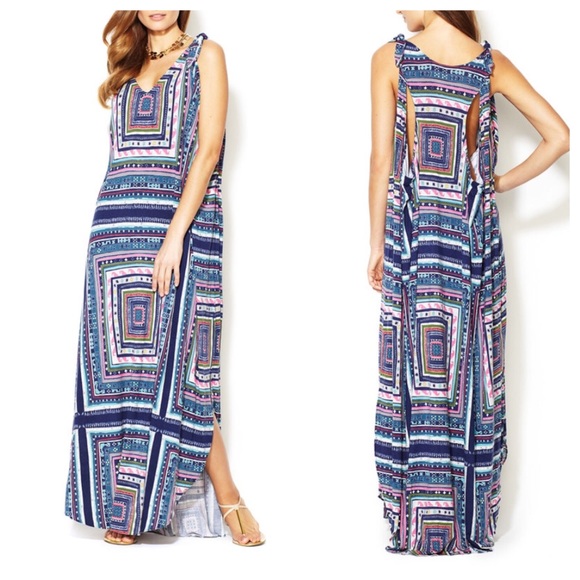 Mara Hoffman Jersey Shoulder Tie Maxi Dress