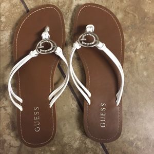 White Guess sandals