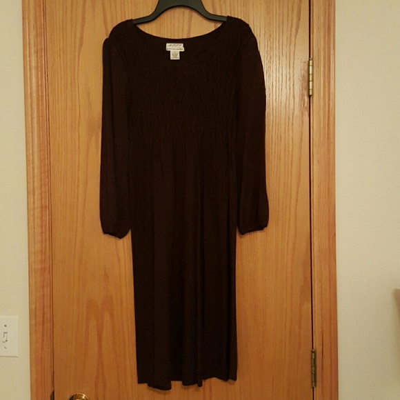 Chocolate brown knit dress