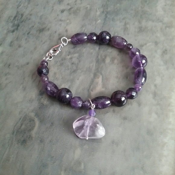 Real Amethyst Agate Bracelet