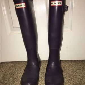 Authentic matte purple tall hunter boots
