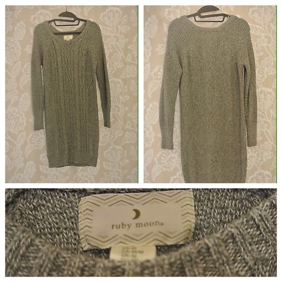 Grey knit sweater dress