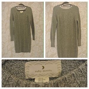 Grey knit sweater dress