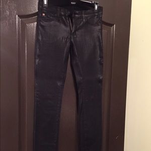 Hudson Skinny Black Wax Jeans