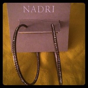 Nadri gunmetal crystal earrings