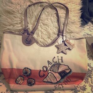Coach beach theme purse