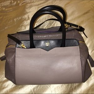 Authentic MCM Rebecca Leather Tote Medium Taupe