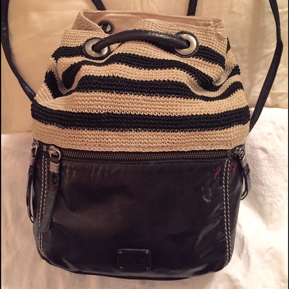 The Sak Camino Leather woven backpack/ hobo NWT.