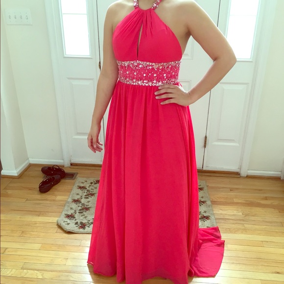 Hot pink prom dress
