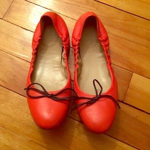 J crew orange ballet flats size 6