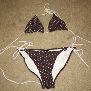 Brown polka dot bikini