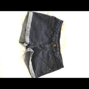 Dark wash jean shorts