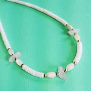 Heishi Shell Necklace: Rose Quartz