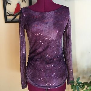 Celestial purple sequin and lace Longsleeve