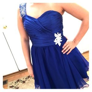 Short royal blue formal dress
