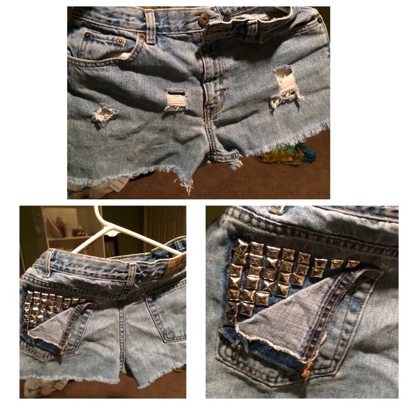 Studded Jean Shorts