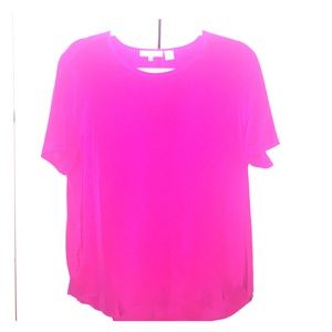 100 % Silk Bright Pink Tee
