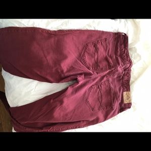 Burgundy jeans