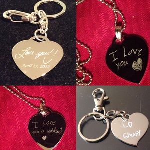 Handwritten Engraved Heart or DogTag