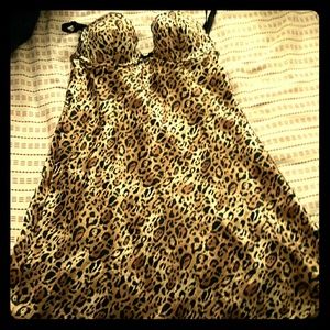 Leopard print baby doll lingerie