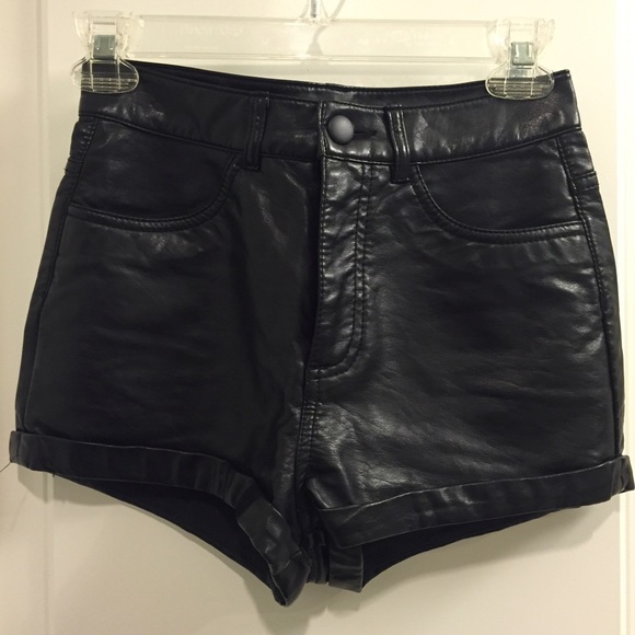 Faux leather high waisted shorts!