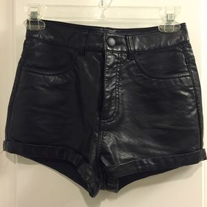 Faux leather high waisted shorts!