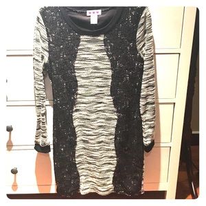 Fitted Cotton Dress with Lace detail